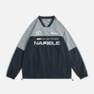 Color Block Letter Print Racing Sweatshirt