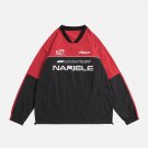 Color Block Letter Print Racing Sweatshirt