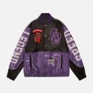 Color Block Patchwork PU Jacket