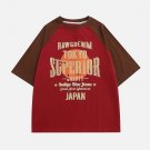 Color Block Raglan Letter Print Tee