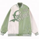Color Block PU Varsity Jacket