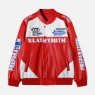 Color Block Stitching PU Racing Jacket