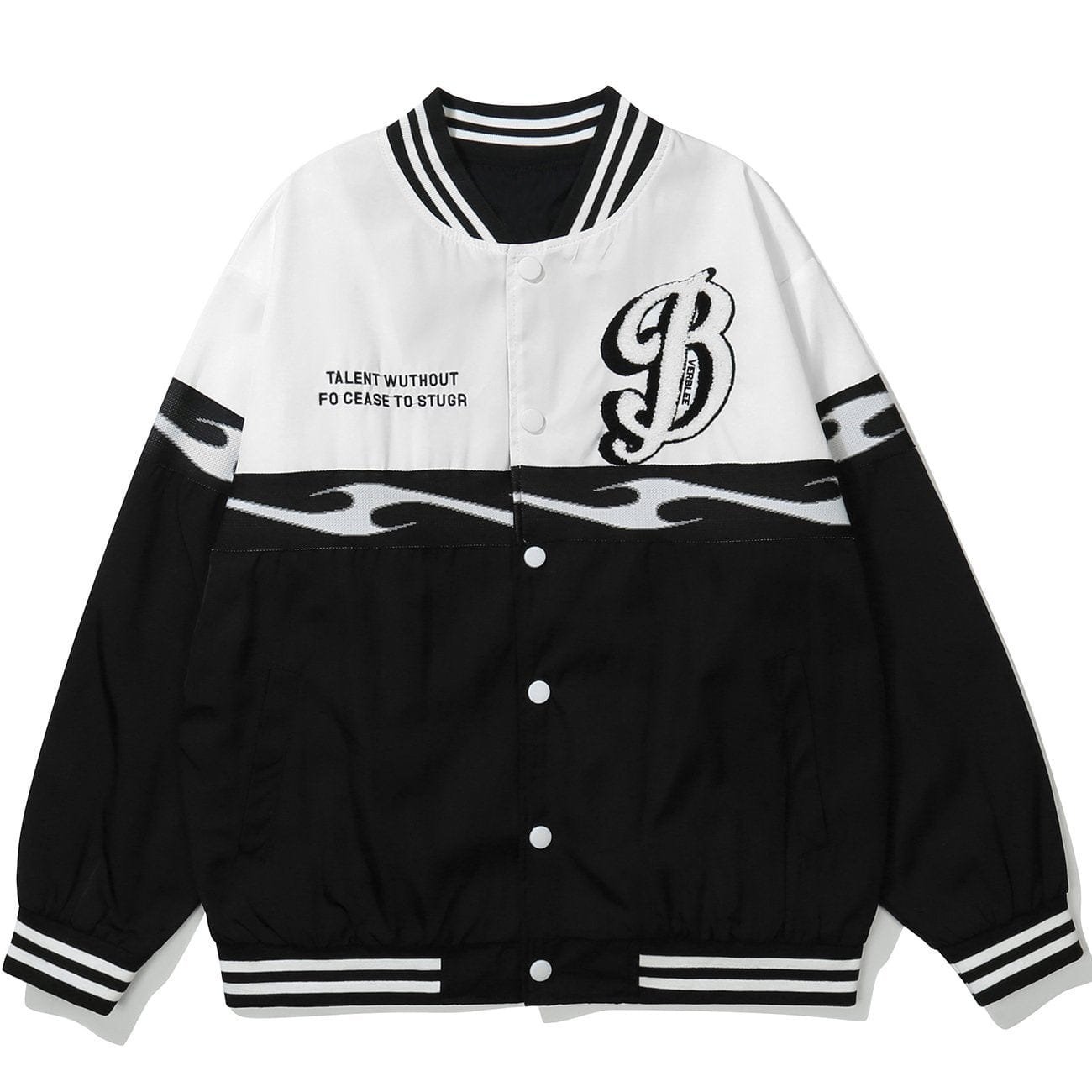 Color Block Towel Embroidery Jacket