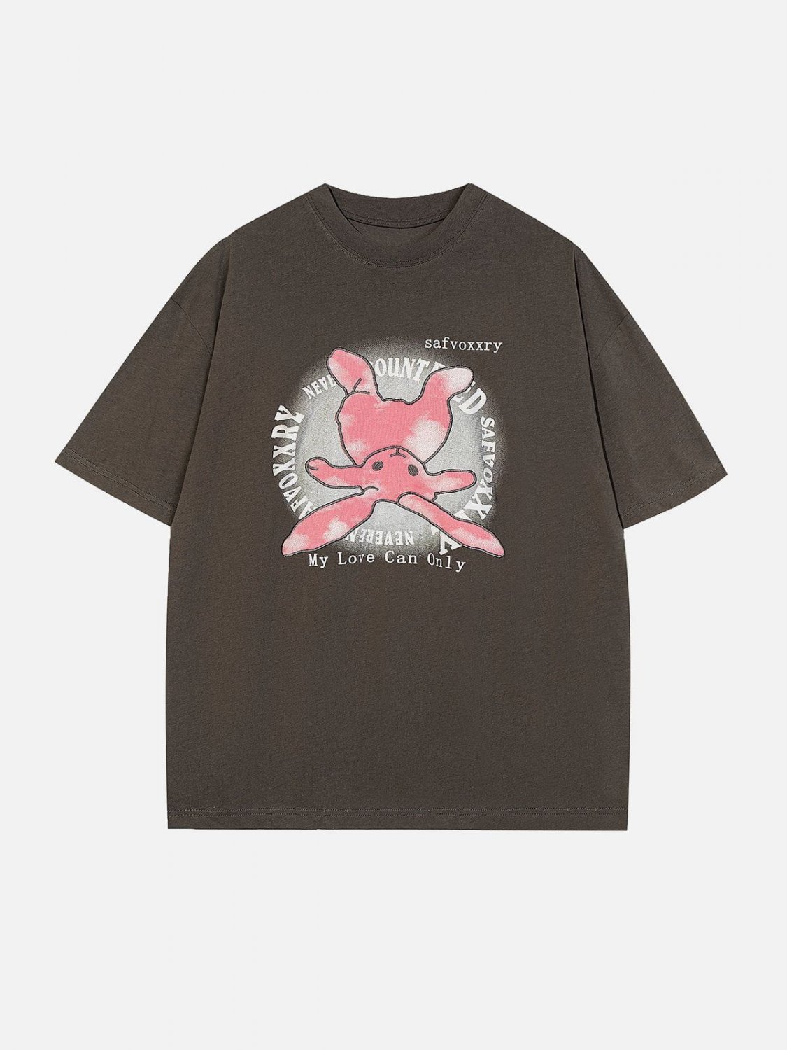 Color Blocking Bunny Embroidery Tee