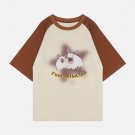 Color Blocking Rabbit Print Tee