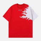 Color Clash Flame Embroidery Print Tee