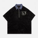 Color Clash Zipper Polo Tee