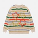Color Striped Star Sweater