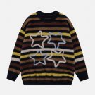 Color Striped Star Sweater