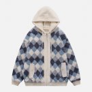 Colorblock Check Fake Two-Piece Winter Coat
