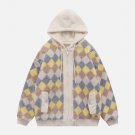 Colorblock Check Fake Two-Piece Winter Coat
