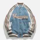 Colorblock Embroidered Letters Varsity Jacket
