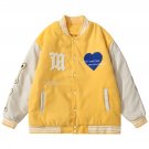 Colorblock Embroidery Heart Shape Jacket