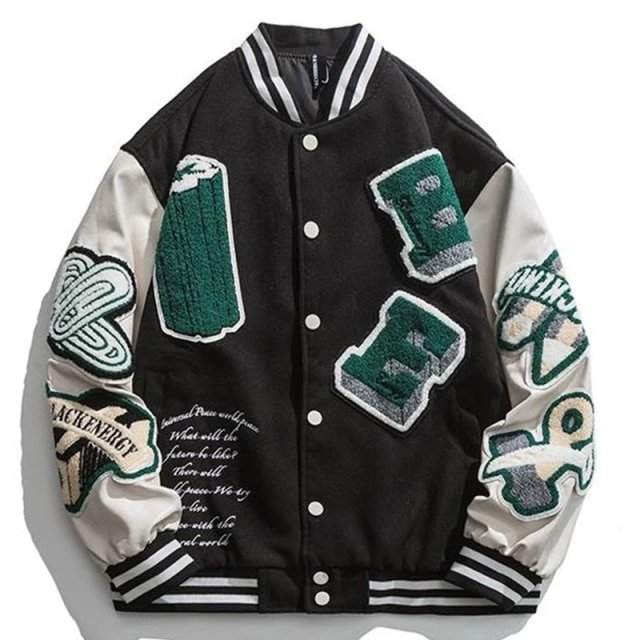 BE Black Baseball Jacket