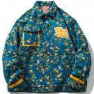 Foam Letters Flower Print Jacket