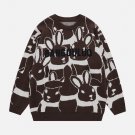 Full Rabbit Jacquard Knit Sweater