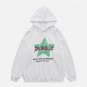 Fuzzy Star Letter Print Hoodie