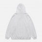 Fuzzy Star Letter Print Hoodie