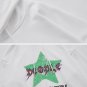 Fuzzy Star Letter Print Hoodie