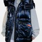 Glossy Removable Sleeves Winter Coat