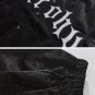 Gothic Letter Embroidered Leather Jacket