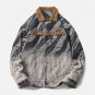 Gradient Hole Polo Collar Denim Jacket