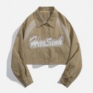 Gradient Letter Patchwork Regular Jackets