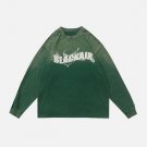 Gradient Washed Letter Print Sweatshirt