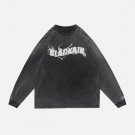 Gradient Washed Letter Print Sweatshirt