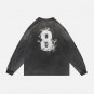 Gradient Washed Letter Print Sweatshirt