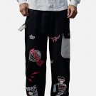 Graffiti Foam Print Cargo Pants