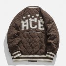 Heart Quilted Flocked Letters Winter Coat