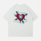 Heart-shaped Embroidery  Print Tee