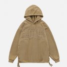 Hem Drawstring Letter Hoodie