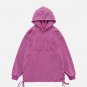 Hem Drawstring Letter Hoodie
