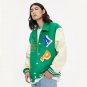 High Street Letter Embroidery Patchwork Varsity Jacket