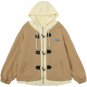Horn Buckle Color Block Hood Winter Coat
