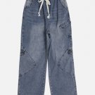 Irregular Pocket Patchwork Jeans