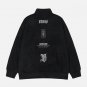 Irregular Zip Up High Collar Sweatshirt