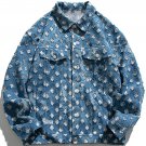 Lapel with Ripped Holes and Full Print Jacket