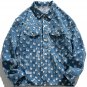 Lapel with Ripped Holes and Full Print Jacket