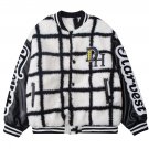 Large Check Embroidery Winter Coat