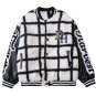 Large Check Embroidery Winter Coat