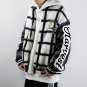 Large Check Embroidery Winter Coat