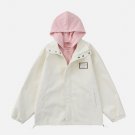 Leather Fake Two Piece Hoodie