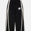 Leg Retractable Striped Drawstring Sweatpants