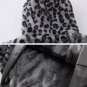 Leopard Plush Stitching Transparent PU Winter Coat
