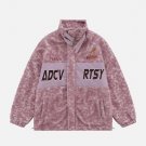Leopard Print Flocked Sherpa Coat