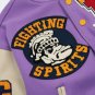 Letter 'B12' Flocked Patchwork Varsity Jacket