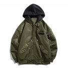 Letter Contrast Hooded Jacket